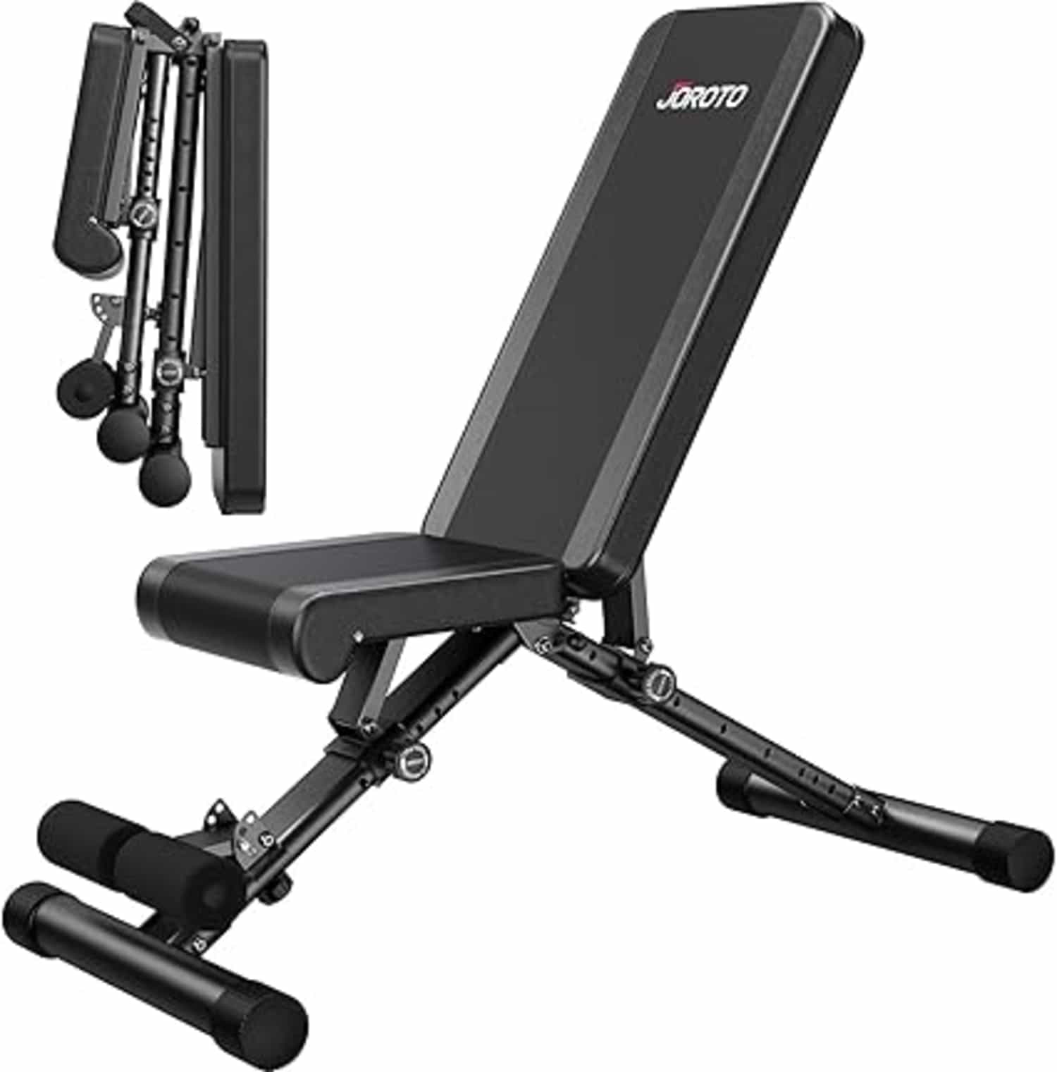 Joroto MD35: verstelbare gewichtenbank, inklapbaar, 318 kg belastbaar, snelle automatische vergrendeling, volledige lichaams training