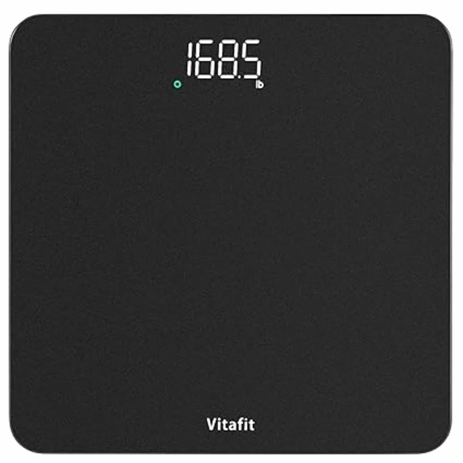 Vitafit digitale personenweegschaal met LED-display en Step-on, 182 kg, 3x AAA-batterijen inbegrepen, Spuitzilverzwart