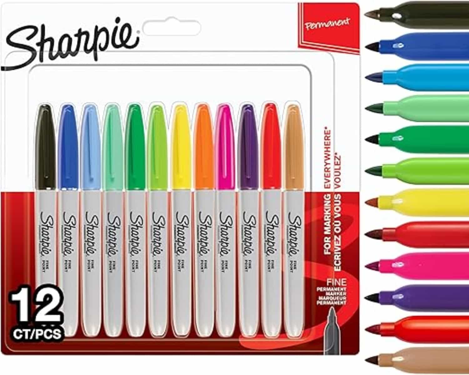 Sharpie permanente markers, 12 stuks in leuke kleuren