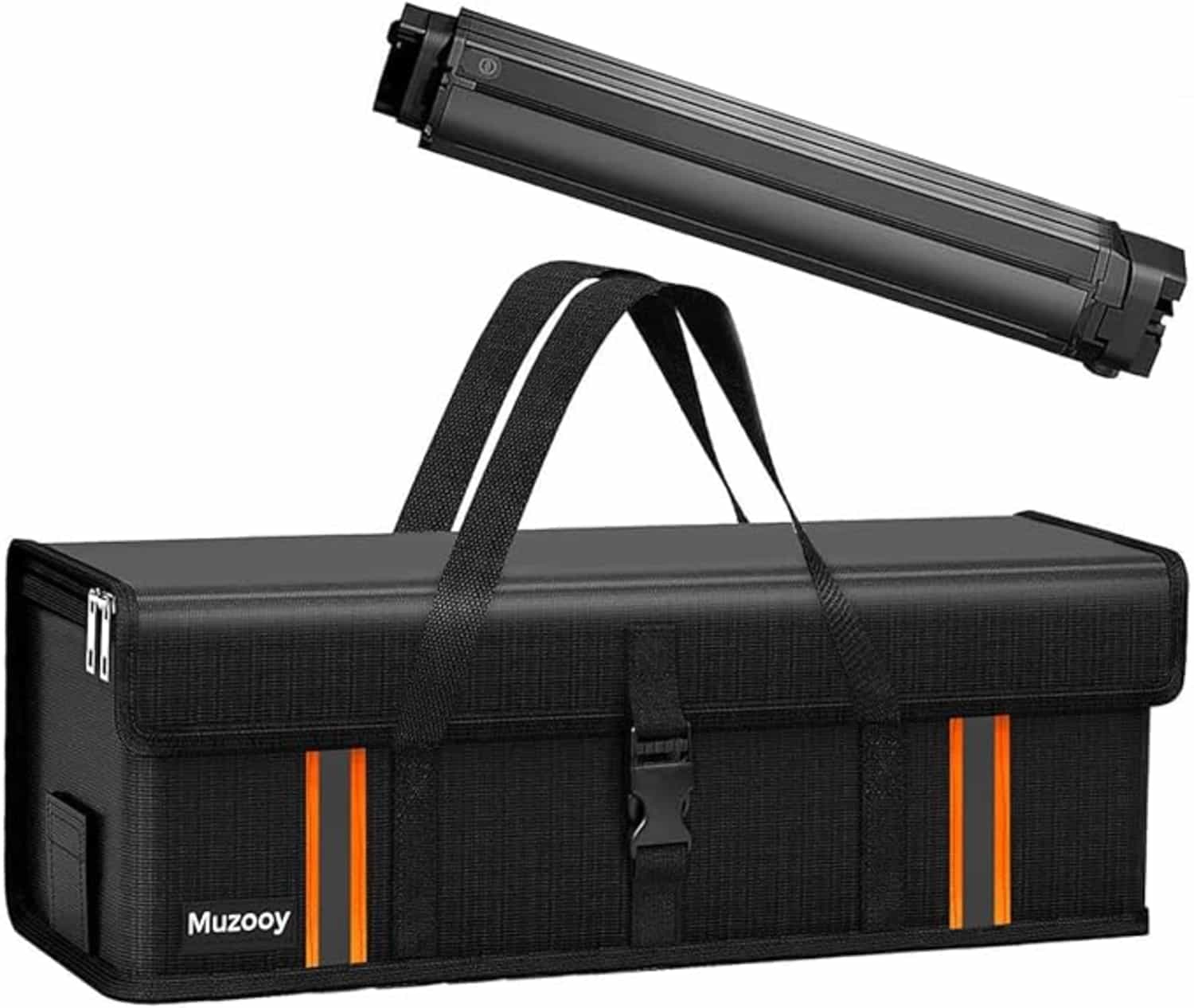 Ebike accu tas met 8-lagen brandbeveiliging, brandwerend tot 2300°C, waterdicht en explosieveilig, zwart/rood